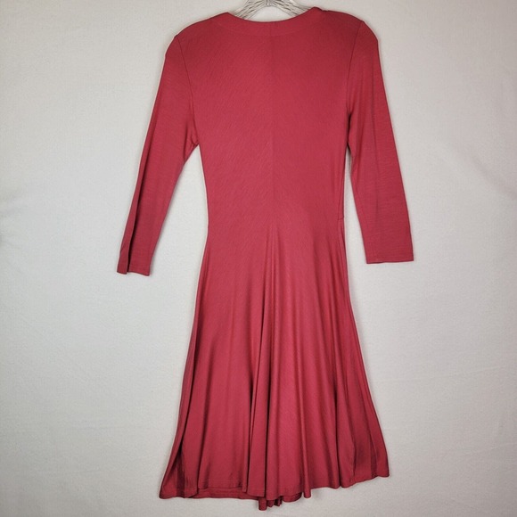 Paule Ka Womens Modal Silk Jersey Knot Midi Dress Size 36 Pink Stretch Summer - Picture 9 of 9